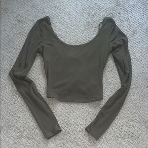 Women's Olive Long Sleeve Top